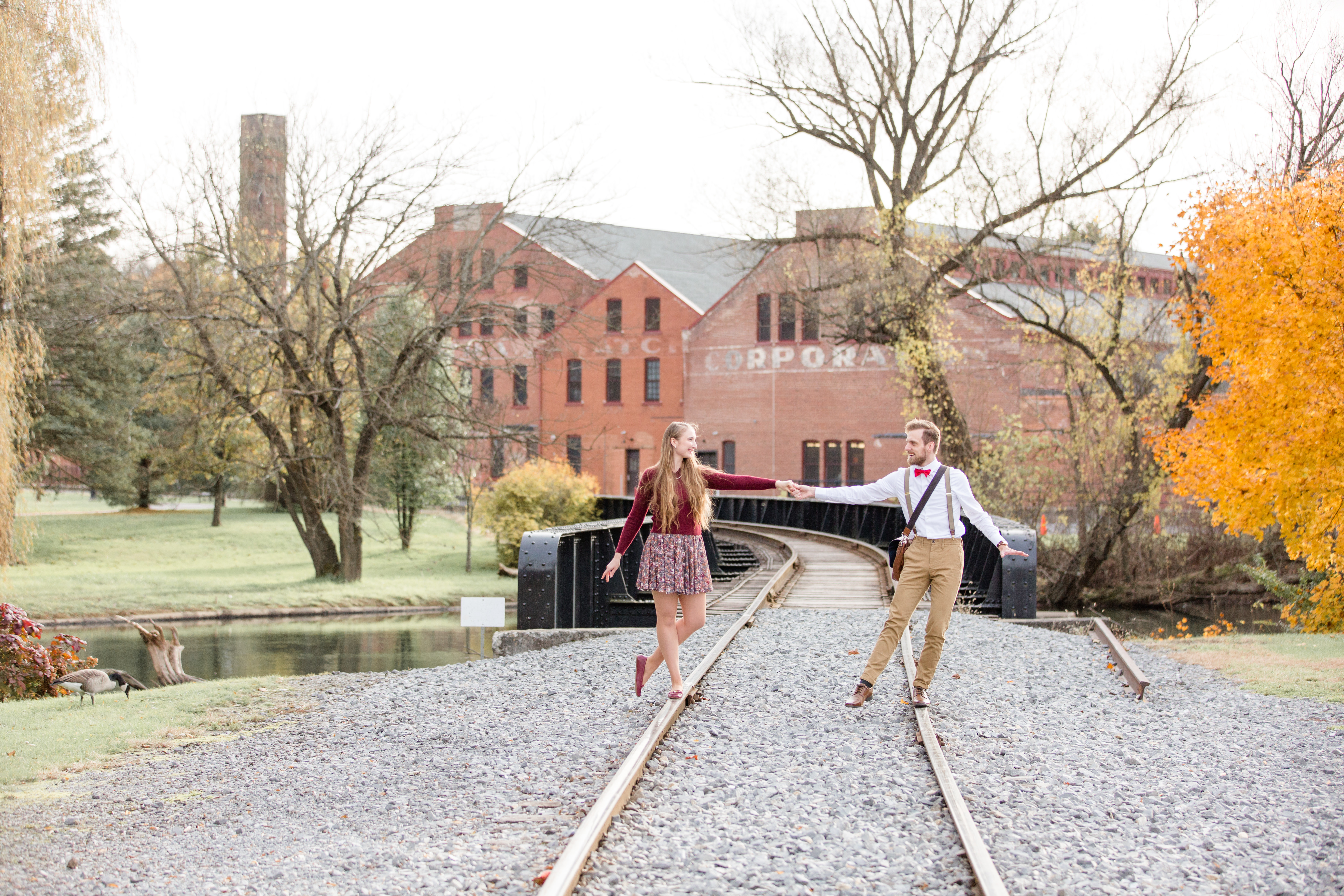 Fall engagement photos at Talleyrand Park in Victorian Bellefonte central Pennsylvania